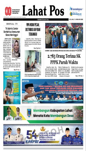 KORAN HYBRID LAHAT POS - Edisi Selasa, 13 Januari 2026