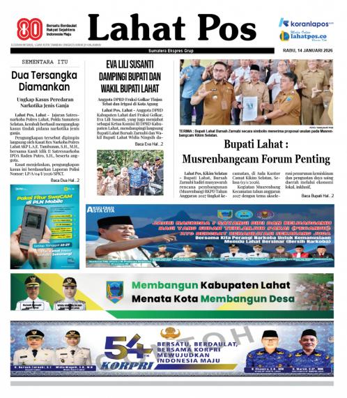 KORAN HYBRID LAHAT POS - Edisi Rabu, 14 Januari 2026