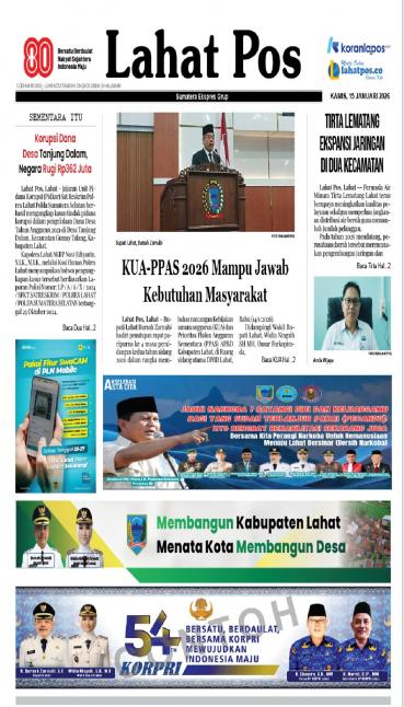 KORAN HYBRID LAHAT POS - Edisi Kamis, 15 Januari 2026