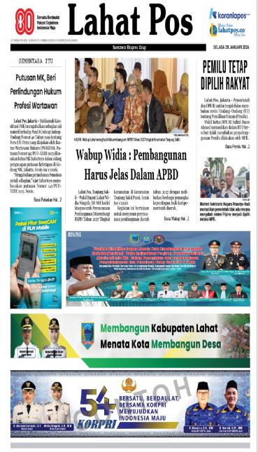 KORAN HYBRID LAHAT POS - Edisi Selasa, 20 Januari 2026