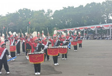 Drumband Melodi Sribuana Tampil Memukau Giat Apel Akbar Pengawas