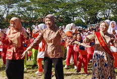 Wabup Widia Ningsih Buka Gebyar Senam Massal Putri Pelangi Anak PAUD se-Kabupaten Lahat
