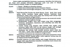 FOTO : Surat Instruksi Gubernur Sumsel Tentang Peningkatan Pembinaan dan Pengawasan Muatan Angkutan Barang 