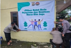 Polsek Muara Pinang Pasang Baleho, Imbau Pesan Positif Jelang PSU