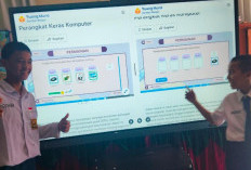 Canggih! Siswa SMPN 3 Lahat Belajar Mapel Gunakan Smart TV
