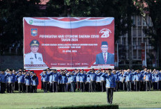 Sekda Supriono Bacakan Sambutan Mendagri Pimpin Upacara HUT Otda di Lingkup Provinsi Sumsel