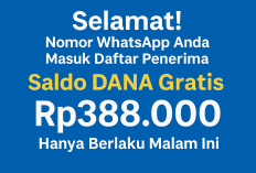 Nomor WhatsApp Anda Masuk Daftar Penerima Saldo DANA Gratis Rp388.000, Klaim Resmi Hanya Malam Ini!