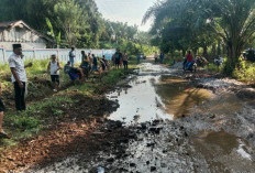 Jalan Penghubung Tanjung Kupang Baru–Pajar Bakti Rusak Parah: Warga Terpaksa Gotong Royong
