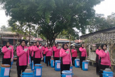 Gerakan Peduli Lingkungan, Bhayangkari Cabang Lahat Ikut Panen Eco Enzyme Serentak se Sumsel
