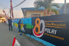 Sambut HUT Bhayangkara ke-80, Polres Lahat Gelar Lomba Melukis Dinding Pagar