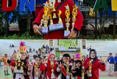 Luar Biasa! SDN 10 Lahat Borong Piala Festival Marching Band se Kabupaten Lahat
