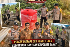 Sambut Hari Bhayangkara ke-80, Bhabinkamtibmas Polsek Merapi Cek Sumur Bor Bantuan Polres Lahat