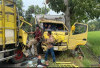 Sopir Truk Patah Kaki dalam Kecelakaan Dua Truk di OKU Timur